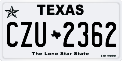 TX license plate CZU2362