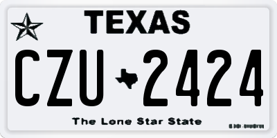 TX license plate CZU2424