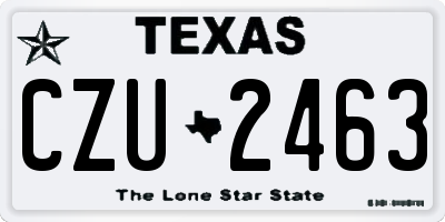 TX license plate CZU2463