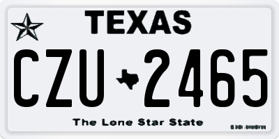 TX license plate CZU2465