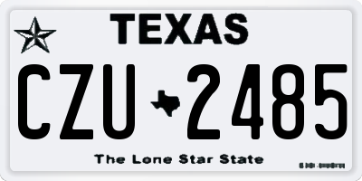 TX license plate CZU2485
