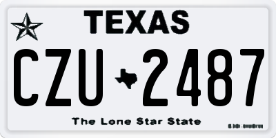 TX license plate CZU2487