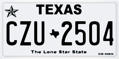 TX license plate CZU2504