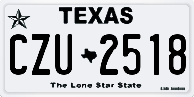 TX license plate CZU2518