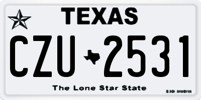 TX license plate CZU2531