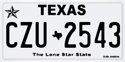 TX license plate CZU2543
