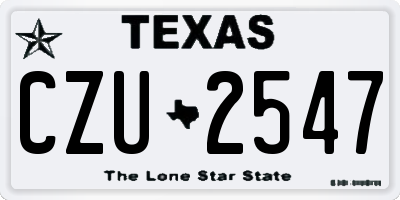 TX license plate CZU2547
