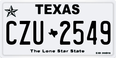 TX license plate CZU2549