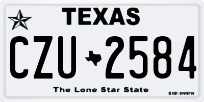 TX license plate CZU2584