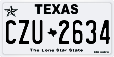 TX license plate CZU2634