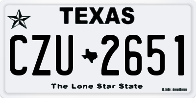 TX license plate CZU2651