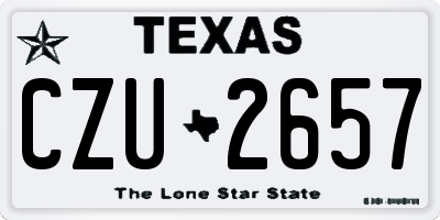 TX license plate CZU2657