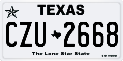 TX license plate CZU2668