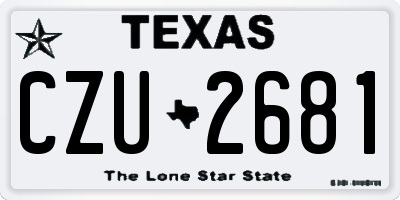 TX license plate CZU2681