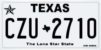 TX license plate CZU2710