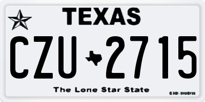 TX license plate CZU2715