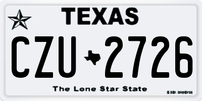 TX license plate CZU2726