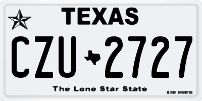 TX license plate CZU2727
