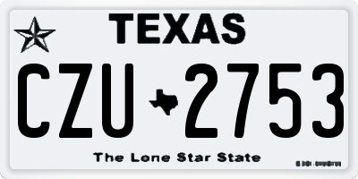 TX license plate CZU2753