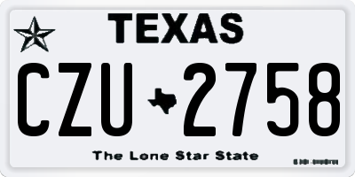 TX license plate CZU2758