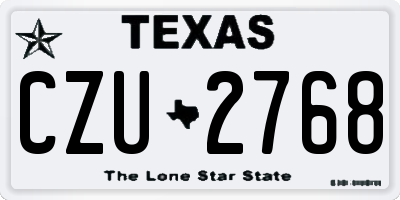 TX license plate CZU2768