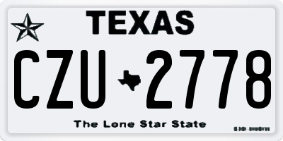TX license plate CZU2778