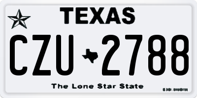 TX license plate CZU2788
