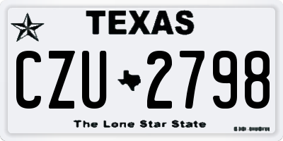 TX license plate CZU2798