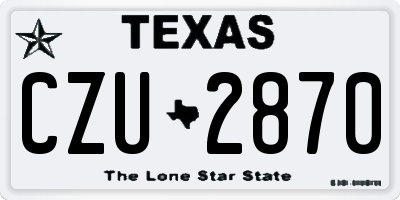 TX license plate CZU2870