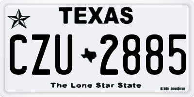 TX license plate CZU2885