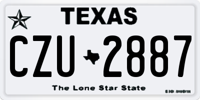 TX license plate CZU2887