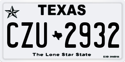 TX license plate CZU2932