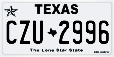 TX license plate CZU2996