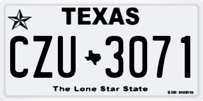 TX license plate CZU3071