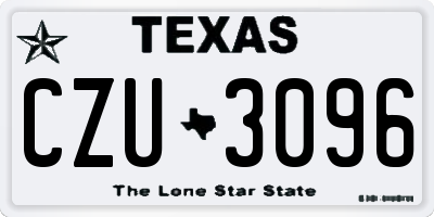 TX license plate CZU3096