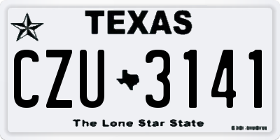 TX license plate CZU3141