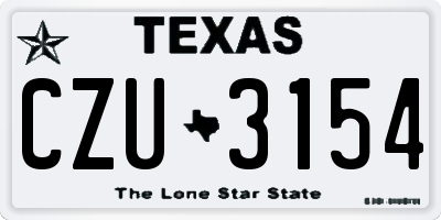 TX license plate CZU3154