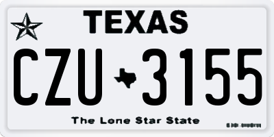 TX license plate CZU3155