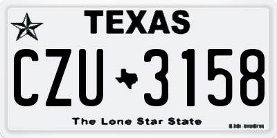 TX license plate CZU3158