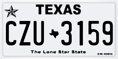 TX license plate CZU3159