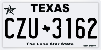 TX license plate CZU3162