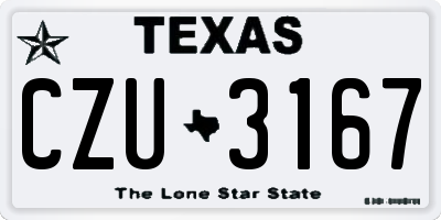 TX license plate CZU3167