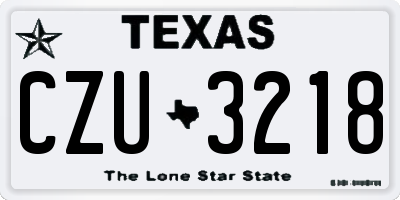 TX license plate CZU3218