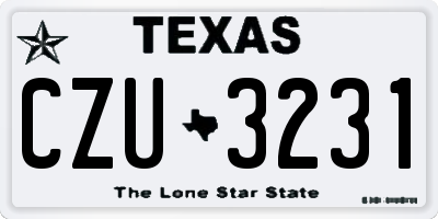 TX license plate CZU3231