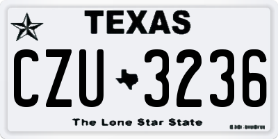 TX license plate CZU3236