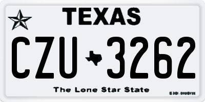 TX license plate CZU3262