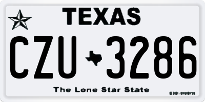 TX license plate CZU3286
