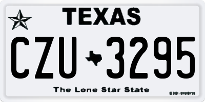 TX license plate CZU3295