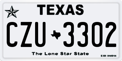 TX license plate CZU3302