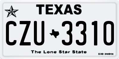 TX license plate CZU3310